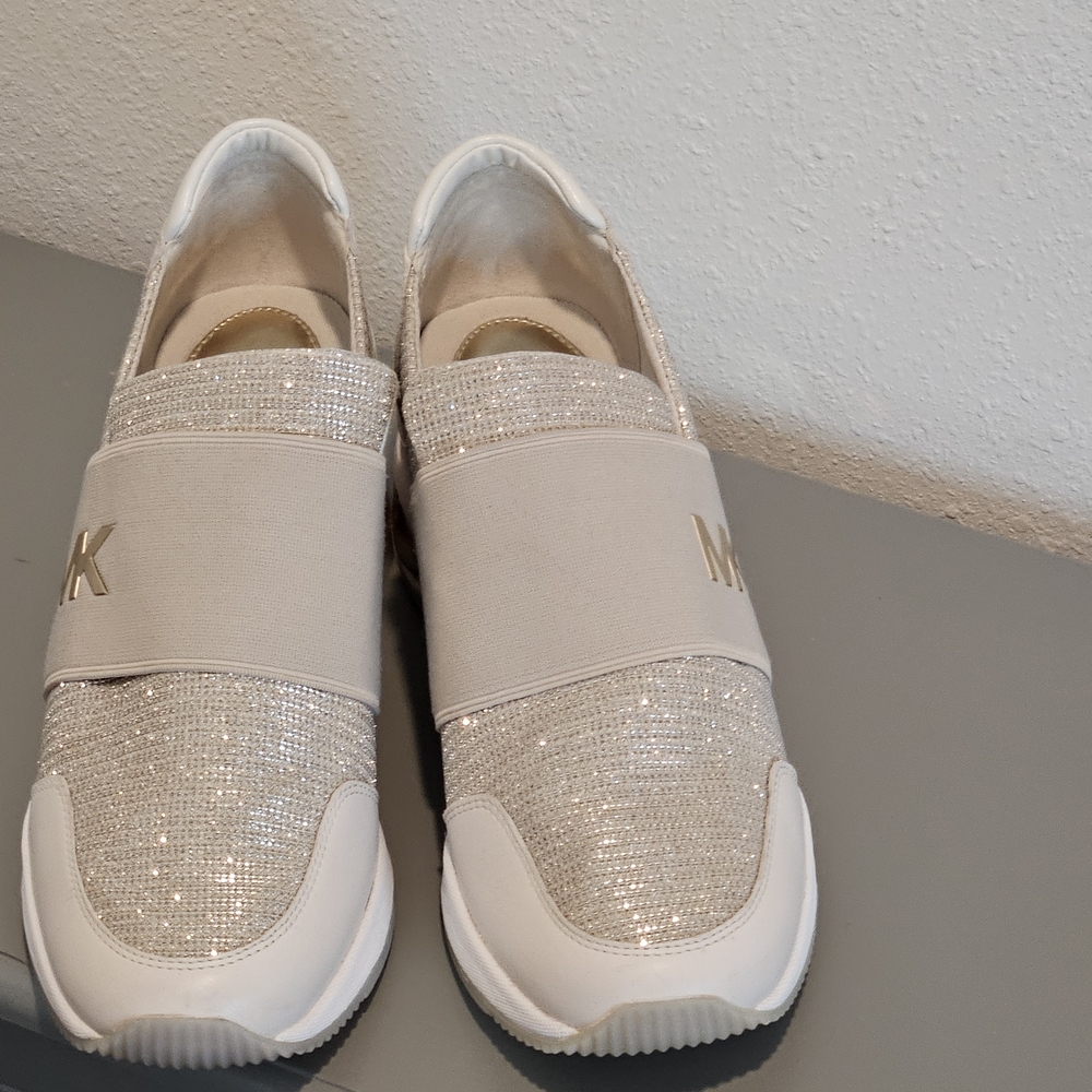 Michael Kors Women's Glitter Slip-On Sneakers - Silver